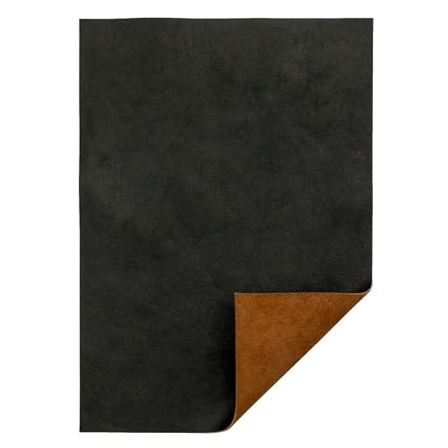 茶芯 本革(牛革) はぎれ黒 ツヤ 薄い1.2mm 21×15cm(A5) 1枚の商品画像（Amazon）