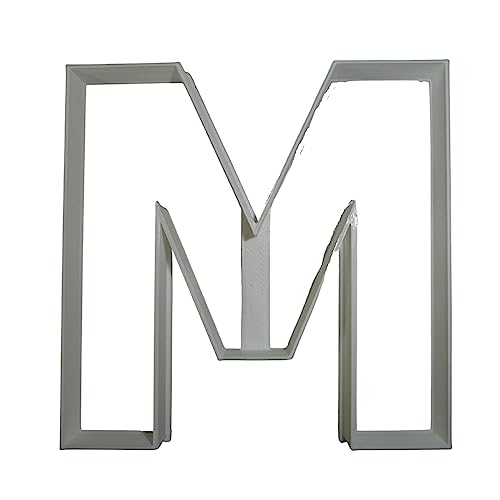 YNGLLC Letter M 4" Uppercase Cookie Cutter, 3D Printed, USA