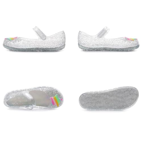 Casual Shoes Girls Jelly Sandals Solid Color Hollow Sandal Girls Soft Soles Anti-Slip Beach Shoes(Red,4.5-5 Years)3