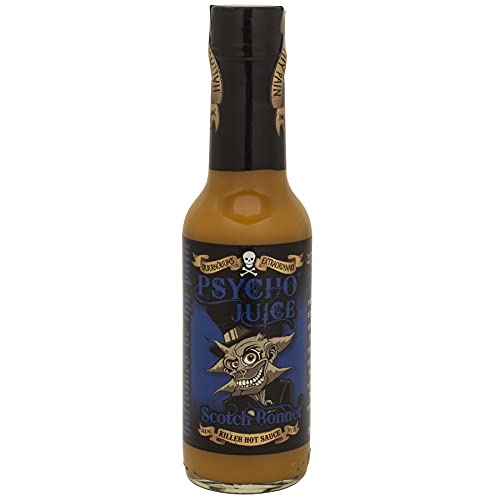 Sauce Piment Fort Scotch Bonnet Psycho Juice la chaleur tropicale et fruitée en bouteille