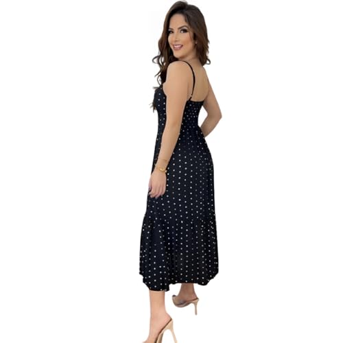Vestido Longo Feminino De Luxo Alcinha Casual Com Bojo