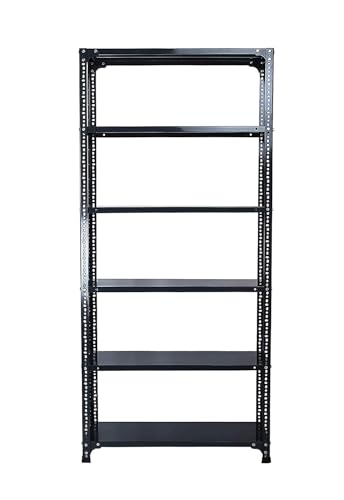 Image of SPACIOUS Multipurpose Slotted Angle Cast Iron, Adjustable Shelf Unit Garage Shelves Boltless Rack for Storage Display Storage Rack (Dimension 12 inchX36 inchX72 inch, Grey) (Grey, 6)