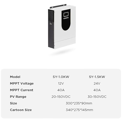 1000-10200w Hybrid Solar Inverter , Dc 12 V/24 V/48v-Ac230v Off-Grid Pure Sine Wave Inverter , Built-In 40/80/120/160a Mppt Solar Controller , Photovoltaic Inverter Controller All-In-One,DC12V-1000W