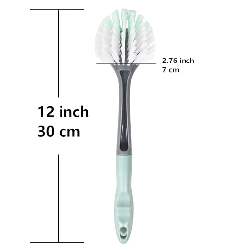Image of Dish Brush with Handle, 4 Pack Kitchen Scrub Brushes for Cleaning, Dish Scrubber with Stiff Bristles for Sink, Pots, Pans