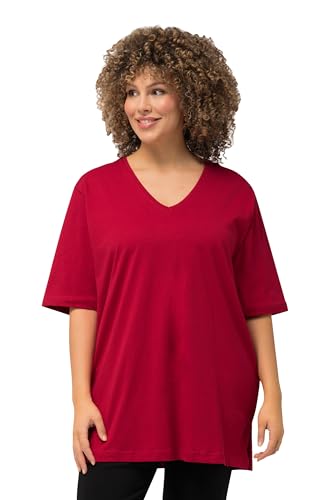 Ulla Popken V-Ausschnitt, Camiseta Para Mujer, Rojo (Rot 51), 56/58