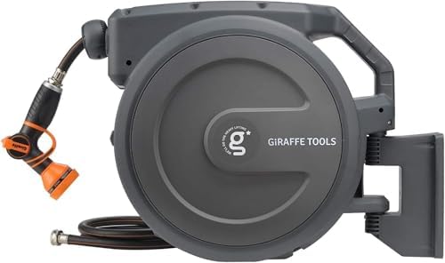 Giraffe Tools AW30 Garden Hose Reel Retractable 1/2" x 100 ft Wal...