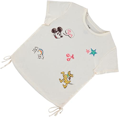 Image of Disney Ladies Mickey Mouse Fashion Shirt Minnie Mouse Multi Print Tee - Classic Park and World Tee