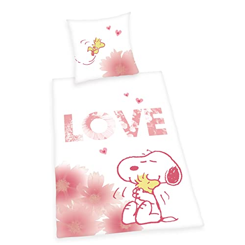 Herding Snoopy - Juego de Cama (Funda nórdica de 135 x 200 cm, Funda de Almohada de 80 x 80 cm, Cierre de Botones, algodón)