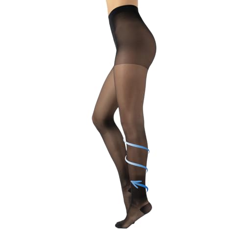 CALZITALY PACK 1/2 Paires - Collants de Contention avec Compression Forte 10 mm/Hg, S, M, L, XL, XXL, 3XL, 4XL | 70 DEN | Made in Italy (M, Noir)