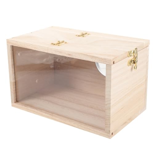 COLLBATH Wooden Parakeet Nest Box with Hinged Lid Bird House for Outdoor Use Lightweight and Portable Design for Breeding Budgies Cockatiels and Lovebirds