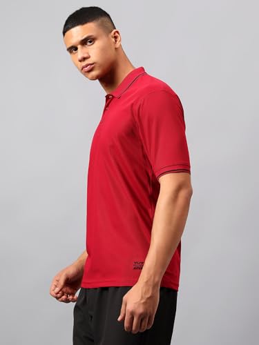 Image of Vector X Adults Mens Sports Wear Polyester Half Sleeves All Day Wear tee Shirt Polo T Shirt Detailing with Contrast Color Tipping on Sleeves & Collar for Casual Wear Regular Fit Tshirts