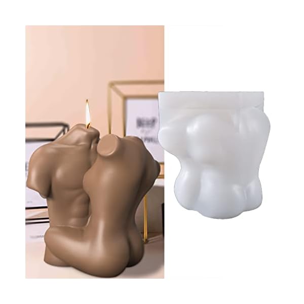 JIUYECAO Silikonform für menschliche Körperpaare, Kerzendekoration, Hexenzubehör, Kerzenform, 3D-Silikonform, für… – Bild 3