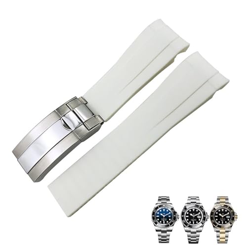 Bracelet silicone de rechange bleu noir pour Rolex Deep Sea-Dweller 126660 avec outils 21 mm