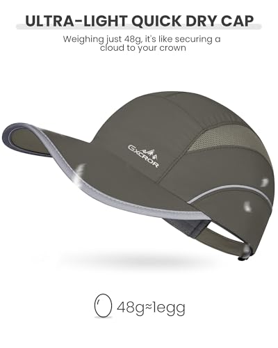 Image of GXCROR Quick-Dry Running Hat for Men & Women - UPF 50+ Breathable Mesh, Reflective Sports Cap for Outdoor, Hiking