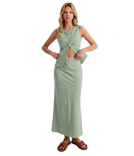 Image of FNOCKS Girls Cotton Linen Co-Ord Set