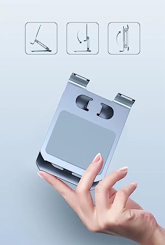 Image of XUNDD (XDHO-022) Beetle Desktop Adjustable Stand, 180 Foldable Height Angle (Anti-Slip Silicon Pad) Metal Holder Portable Stand for iPhone /Smartphone and iPad /Tablet