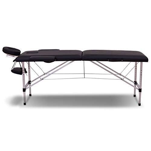 Table de massage aluminium ReunionG noire 2 sections soulagement dos
