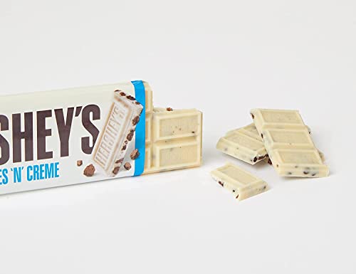 Hershey's Cookies ‘n’ Crème, White Chocolate Flavour with Cookie Pieces, Pack of 5 x 90g | Crunchy Chocolate Cookie Bits and Smooth White Creme