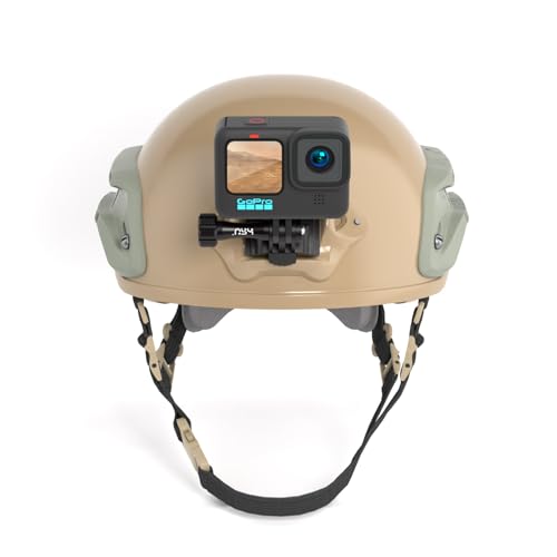 Image of HSU Aluminum NVG Helmet Mount with Aluminum Thumbscrew Compatible with GoPro Hero 13 /12 /11 /10 Black, Hero 9 /8 /7 /6 /5, Tactical Helmet for DJI Osmo Action 2, Insta360 ONE R /AKASO and Most Action Cameras