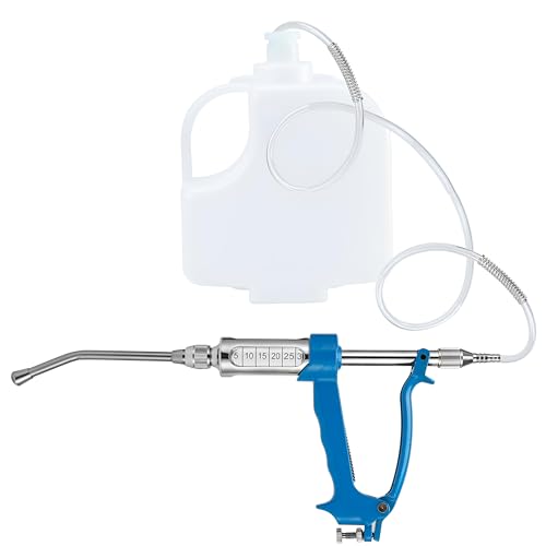 ReuVibk 30 ML Adjustable Veterinary Metal Feeding Gun DrenchGun for Sheep Continuous Dosing Autonomous Feeding Device Veterinary Medicine Dispenser Sheep Drench Gun for Pig Cow Sheep Horse