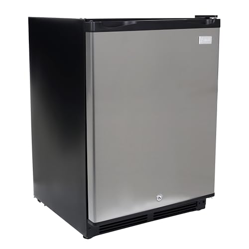 Avanti Mini Fridge Compact Refrigerator for Office or Dorm with Reversible Door with Security Lock, Adjustable Glass Shelves and Adjustable Temperature Control and Auto Defrost, 5.2-Cu.Ft., Stainless | Fridge.com
