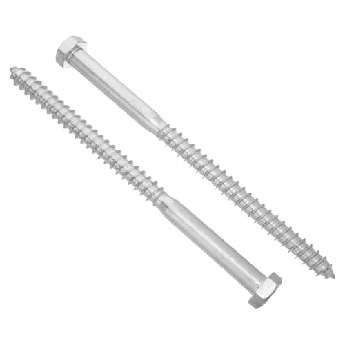 Tornillos hexagonales contra estructuras débiles en madera exterior de terrazas, pack de 2 unidades