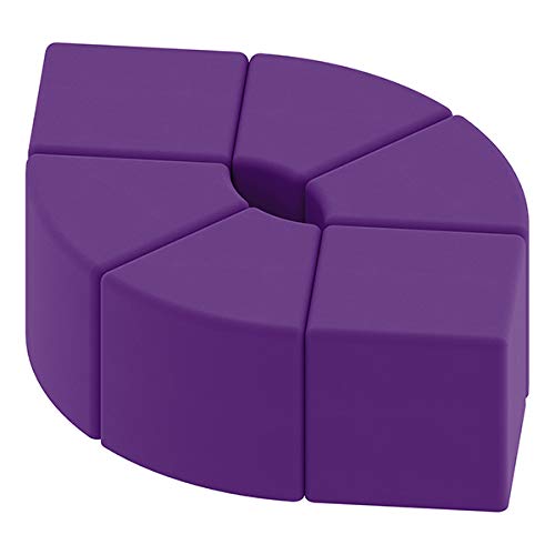 Image of Sprogs 12 inch H Structured Cube Stool -Flexible Modular Collaborative Soft Seating for Office, Home, Lounge and School Classrooms with Durable Frame -Purple