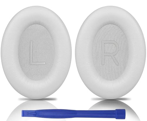 Image of SOULWIT Lambskin Earpads Replacement for Bose QuietComfort 45 (QC45) /QuietComfort SE (QC SE) /New Quiet Comfort Wireless Over-Ear Headphones, Ear Pads Cushions with High Density Foam - Brilliant White