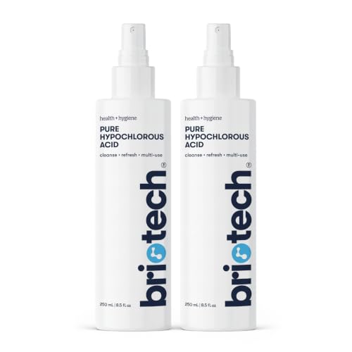 Image of BRIOTECH Pure Hypochlorous Acid Spray and Cleanser, Original Premium HOCl Topical Solution, Multi-Purpose Cleaner, Family Approved & Pet Friendly, 8.5 fl oz (2 Pack)