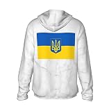 Ukraine Flag Gift Mens Sun Hoodie Light Jacket Hooded Long Sleeve Cooling Shirt with Pocket Hiking Fishing Sun Shirts Black