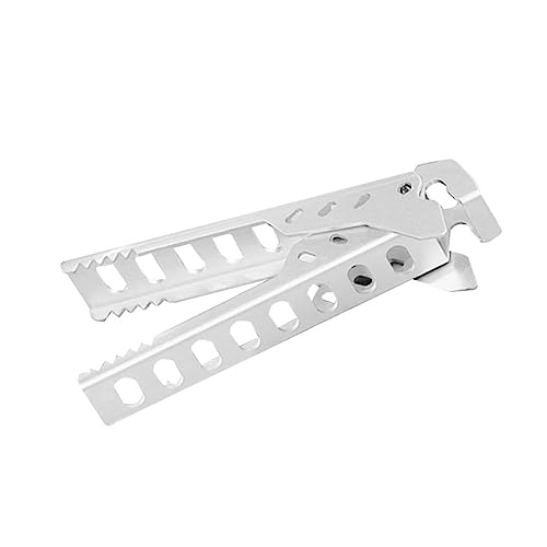 Cabilock 1Pc Scalding Pot Clamp Gripper for Camping Cookware Holder Tool for Outdoor Use Silver Design for Handling of Hot Pots and Bowls