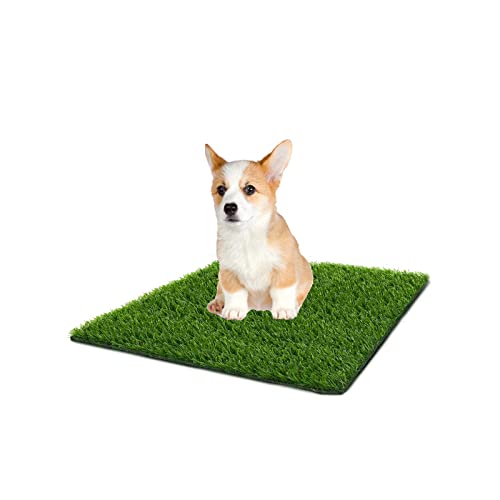 SSRIVER Artificial Grass for Dogs Pee Tray Fake Grass Mat for Professional Puppy Potty Trainer Replacement Dog Grass Pad for Indoor and Outdoor (19.6x11.8 Inch (Pack of 1))