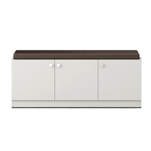Image of Optima Shoe Rack | Engineered Wood | Frosty White | 6 Shelves | Holds 12 Pairs | Matte Finish | Hinged Doors | Indoor Use | Water Resistant | 3-Year Warranty