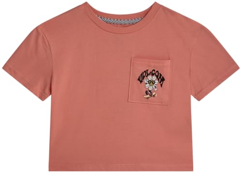 Image of Volcom Girls Shirts - Casual Crewneck Short Sleeve Graphic Tee Trendy Tops - Breathable Girls Summer Clothes