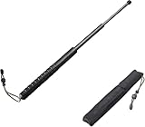 Generisch Teleskopschlagstock,2er Pack 515 /640 mm Schwarz Schlagstock Ausziehbar,300 G Leicht,Rutschfester Griff,Kompakt & Faltbar,Selbstverteidigung & Camping,Trekking,Outdoor (64.0cm)