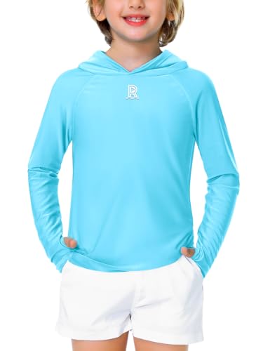Image of Remimi Kids Sun Shirt Rash Guard Quick Dry Sun Protection Athletic Hoodie Hiking Shirts 3-12 Years