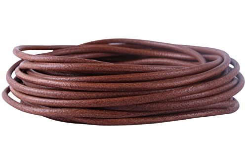 KONMAY 9.1 Meters 4.0mm Dark Natural Round Real Leather Cord for Jewellery Making and Craftin - Image 2