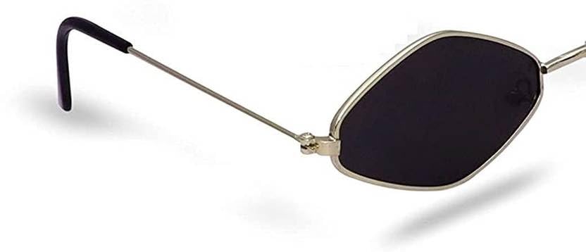 Image of ARZONAI Silver Black Lens Fashion Modern Trending UV Protected Cat Eye Silver Metal Frame Sunglasses, Goggles for Women's- Pack of 1 Size Small