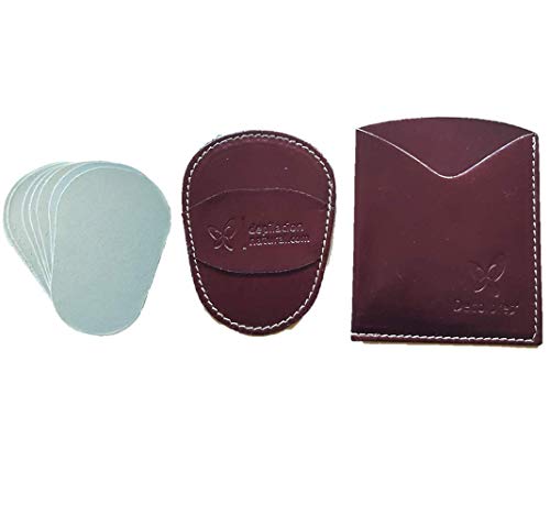 Decolores - Guante Depilatorio Corporal - Depilación Natural de Silicio - Estuche y 10 Láminas de Silicio - Depiladora sin Dolor y Natural - Piel Suave y Perfecta - Vegano - Color Marrón