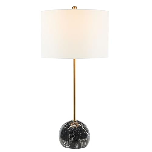 SAFAVIEH Lighting Collection Kyrene Contemporary Gold/Black Marble 32-inch Table Lamp (LED Bulb...