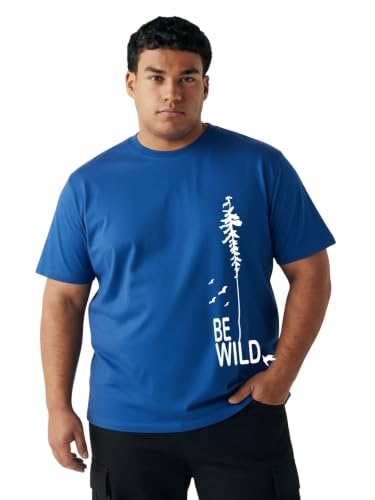 Image of Toodlegram - 100% Pure Cotton Plus Size T Shirt for Men- Regular Fit - Half Sleeve Roundneck Stylish Tshirt - Graphic Printed Be Wild (Size - 2XL to 10XL)