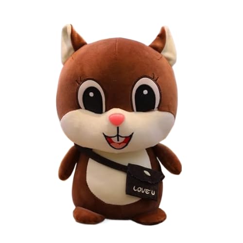 Shivay International Standing Squirrel with Imboidred Plush Stuffed Animal Soft Toys for Kids Home Decor & Birthday gift (CHOCLATE)