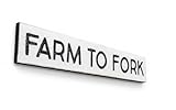 Farm to Fork Sign - (Available in 3 Sizes) Carved in a Solid Wood Board | Rustic Distressed | Farmers Market | Garden | Eat Local | Restaurant Kitchen Home Décor | Handmade in NC