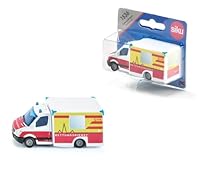 siku 1536, Rettungswagen, Metall/Kunststoff, Rot/Gelb/Weiß, Vielseitig einsetzbar, Spielzeugfahrzeug für Kinder