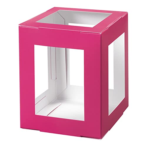 PARTY DISCOUNT NEU Laternen Rohling zum Stecken, 400g/m², Eckig: 13,5x13,5x18cm, 1 Stück, Pink
