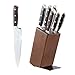Juego de Cuchillos de Cocina de 7 Piezas, Profesional Juego de Cuchillos de Cocina, Cuchillos Cocina Profesional con Acero Inoxidable Alemán 1.4116, Soporte para Cuchillos de Madera