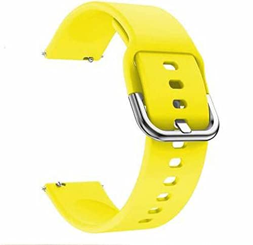 BQeT 22MM Metal Buckle Silicon Strap Compatible with N_oise Colourfit pro 4/max/3/Pluse pro/Pluse Buzz/nav Plus/Pluse Grand/Caliber/pro3 Assist(Check List Also) (Strap, Yellow)