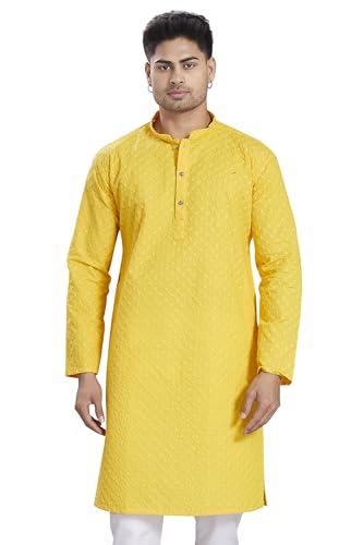 Image of DIVISIVE Men's Thread Embroidered Cotton Only Slim Fit Kurta