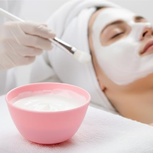 Wahijihe 5 Pcs Silicone Facial Mask Mixing Bowls Set,Multi colored Reusable Silicone Bowls for Diy Face Mask Mixing Tool for Facial Mask,Hair Dye,Other Skincare Products