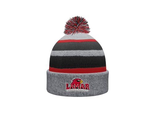Sport Your Gear Lamar Cardinals Prime Cuffed Fold Over Pom Pom Winter Knit Beanie (Multi - One Size)